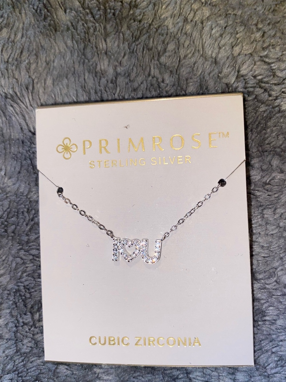 PRIMROSE Sterling Silver Cubic Zirconia Pave "I❤️U" Necklace $55